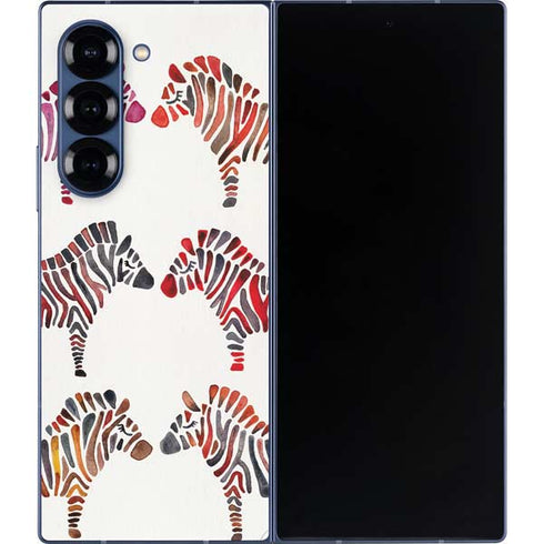 Rainbow Zebras by Cat Coq Galaxy Z Fold6 Skin