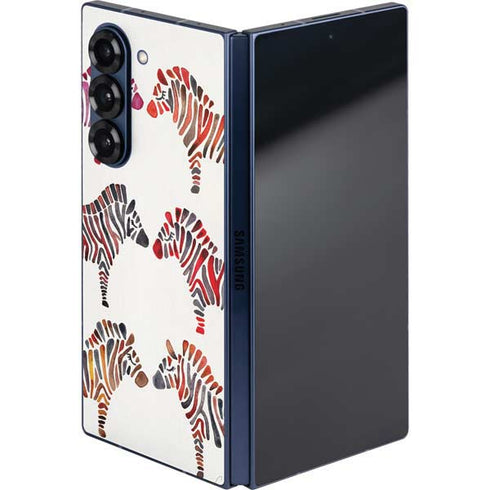 Rainbow Zebras by Cat Coq Galaxy Z Fold6 Skin