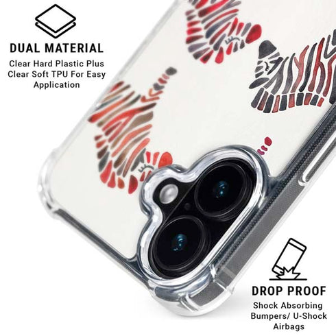 Rainbow Zebras by Cat Coq iPhone 16 Clear Case