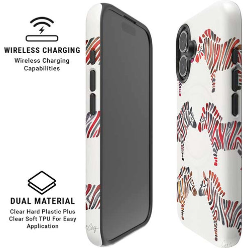 Rainbow Zebras by Cat Coq iPhone 16 Magsafe Impact Case