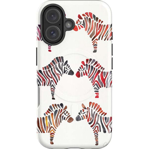Rainbow Zebras by Cat Coq iPhone 16 Plus Magsafe Impact Case