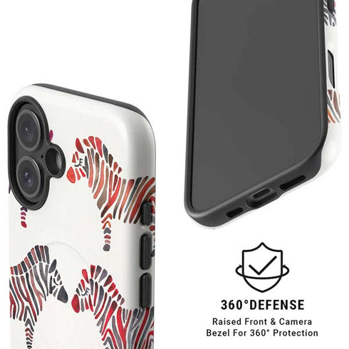Rainbow Zebras by Cat Coq iPhone 16 Plus Magsafe Impact Case
