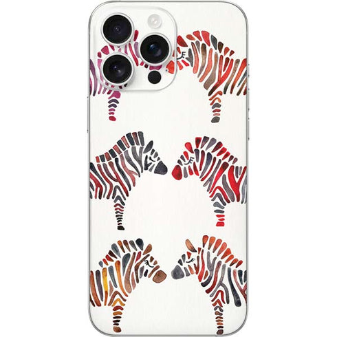Rainbow Zebras by Cat Coq iPhone 16 Pro Max Skin