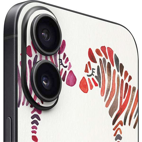 Rainbow Zebras by Cat Coq iPhone 16 Skin