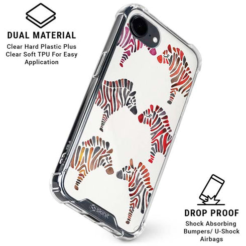 Rainbow Zebras by Cat Coq iPhone 16e Clear Case
