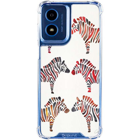 Rainbow Zebras by Cat Coq Moto G Play 4G (2024) Clear Case