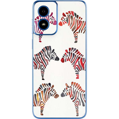 Rainbow Zebras by Cat Coq Moto G Play 4G (2024) Skin