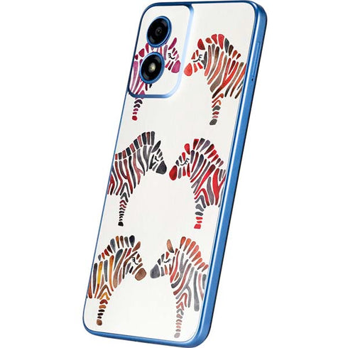 Rainbow Zebras by Cat Coq Moto G Play 4G (2024) Skin