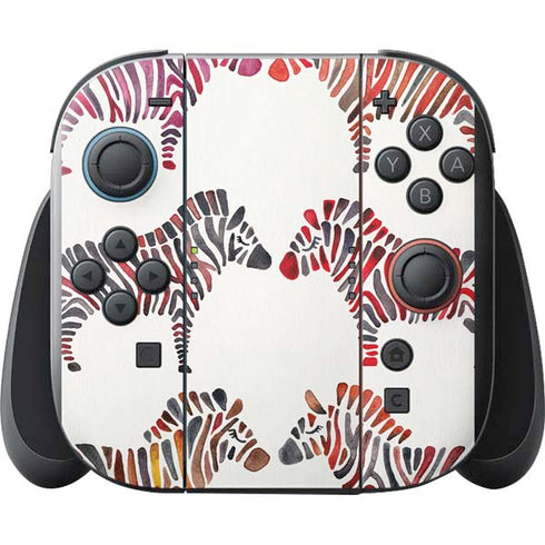 Rainbow Zebras by Cat Coq Nintendo Switch 2 (2025) with Joy-Con Skin