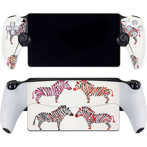 Rainbow Zebras by Cat Coq PlayStation Portal Remote Player Skin