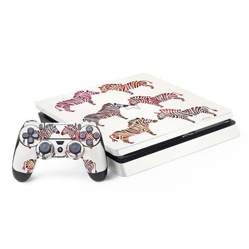 Rainbow Zebras by Cat Coq PlayStation PS4 Skins