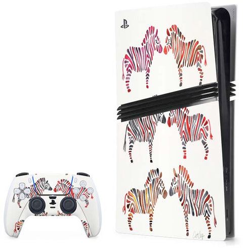 Rainbow Zebras by Cat Coq PlayStation PS5 Skins