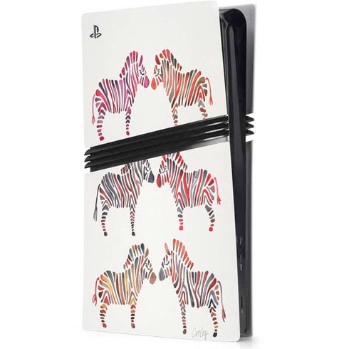Rainbow Zebras by Cat Coq PS5 Pro Console Skin
