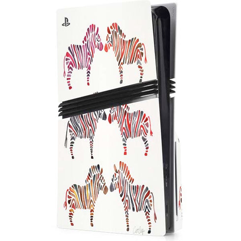 Rainbow Zebras by Cat Coq PS5 Pro Disk Console Skin
