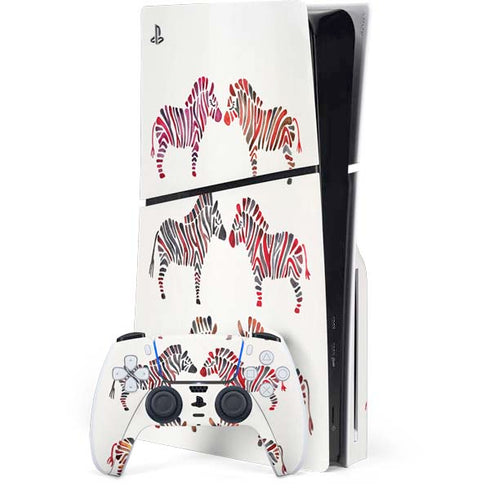 Rainbow Zebras by Cat Coq PlayStation PS5 Skins