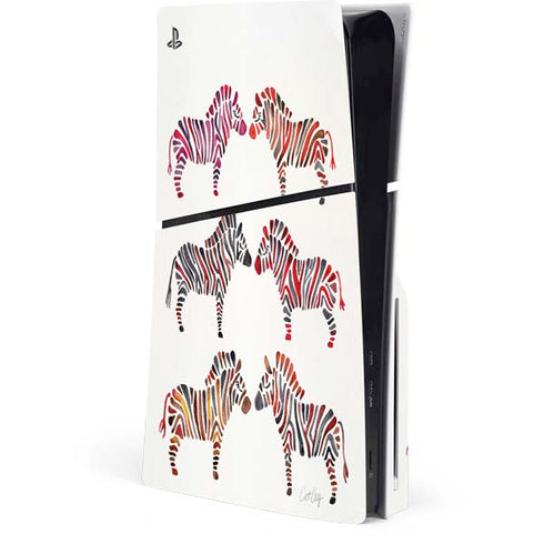 Rainbow Zebras by Cat Coq PlayStation PS5 Skins