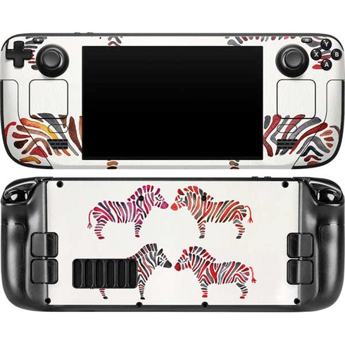 Rainbow Zebras by Cat Coq Steam Deck Handheld Gaming Computer OLED Skin