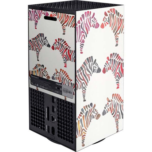 Rainbow Zebras by Cat Coq XBox Series X Digital Edition Console Skin