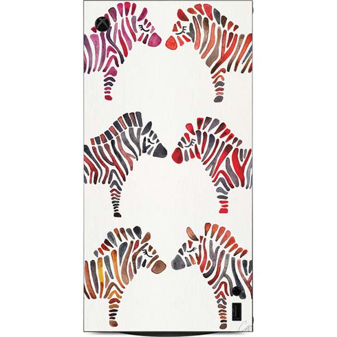 Rainbow Zebras by Cat Coq XBox Series X Digital Edition Console Skin