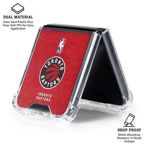NBA Toronto Raptors Distressed Galaxy Z Flip7 Clear Case