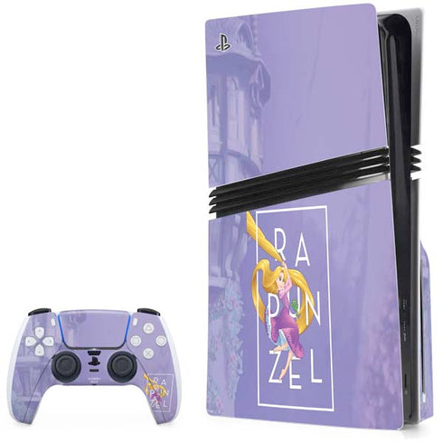 Disney Princess Rapunzel and Pascal PS5 Pro Disk Bundle Skin