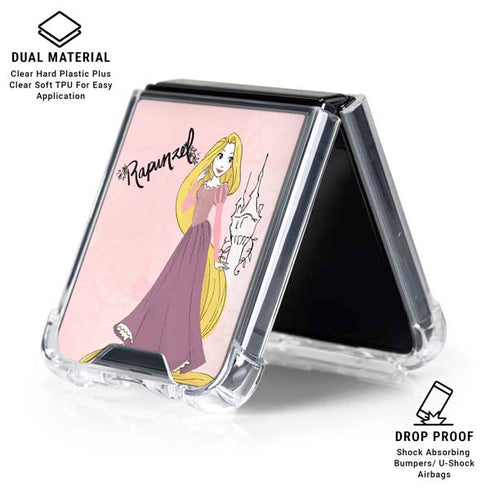 Disney Princess Rapunzel Art Galaxy Z Flip6 Clear Case