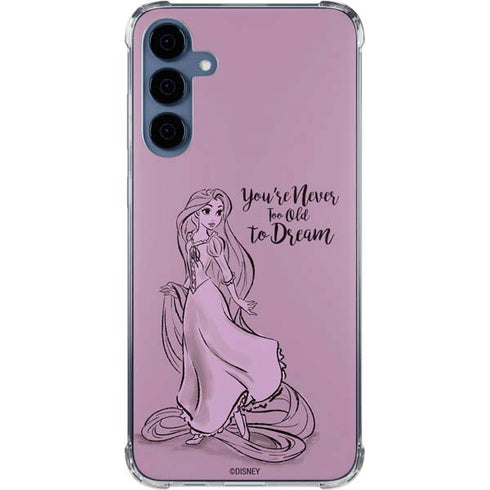 Disney Princess Rapunzel Never Too Old To Dream Art Galaxy A35 5G Clear Case