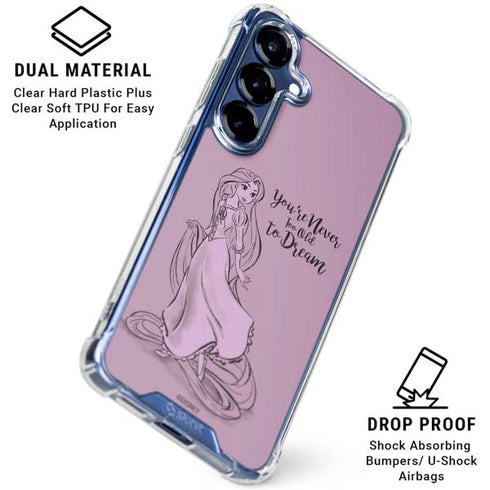 Disney Princess Rapunzel Never Too Old To Dream Art Galaxy S25 Clear Case