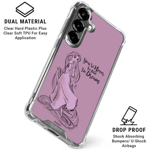 Disney Princess Rapunzel Never Too Old To Dream Art Galaxy S26 Clear Case