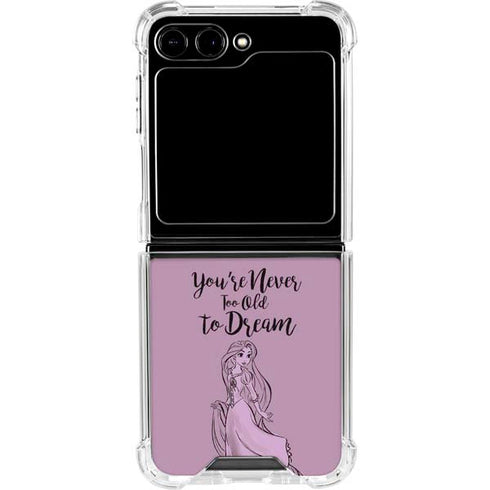 Disney Princess Rapunzel Never Too Old To Dream Art Galaxy Z Flip6 Clear Case