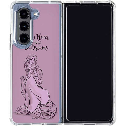 Disney Princess Rapunzel Never Too Old To Dream Art Galaxy Z Fold5 5G Clear Case