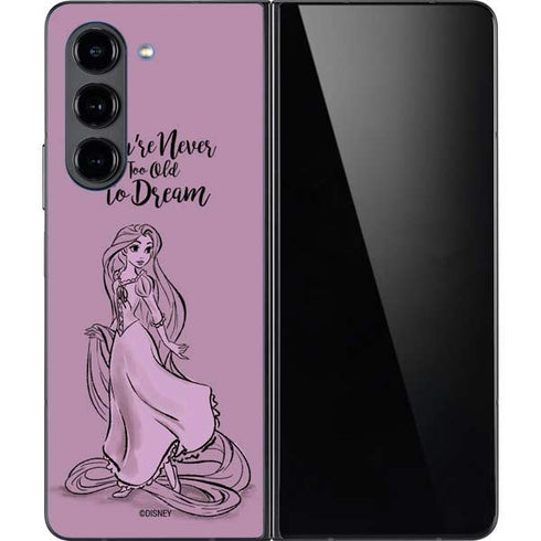 Disney Princess Rapunzel Never Too Old To Dream Art Galaxy Z Fold5 5G Skin