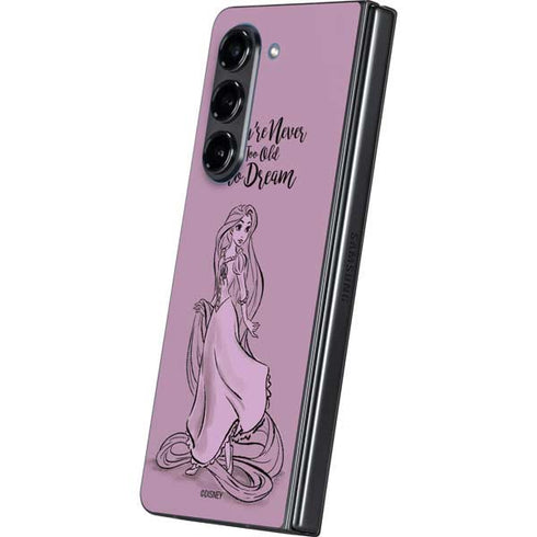 Disney Princess Rapunzel Never Too Old To Dream Art Galaxy Z Fold5 5G Skin