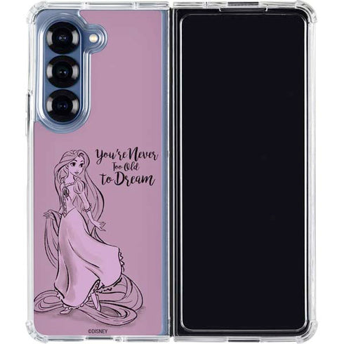 Disney Princess Rapunzel Never Too Old To Dream Art Galaxy Z Fold6 Clear Case