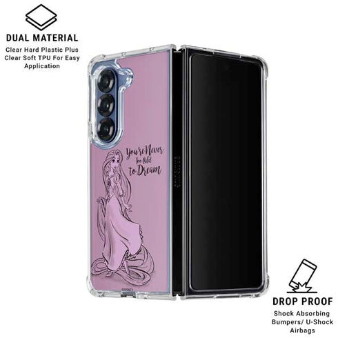 Disney Princess Rapunzel Never Too Old To Dream Art Galaxy Z Fold6 Clear Case