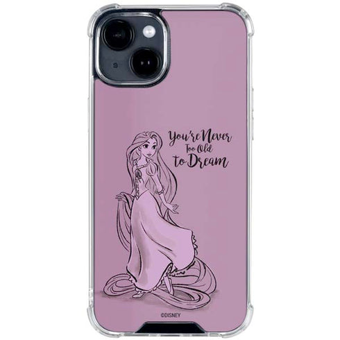 Disney Princess Rapunzel Never Too Old To Dream Art iPhone 15 Clear Case
