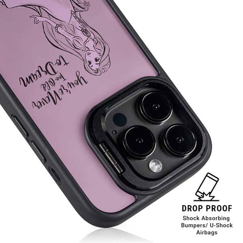 Disney Princess Rapunzel Never Too Old To Dream Art iPhone 15 Pro Max Kickstand Case