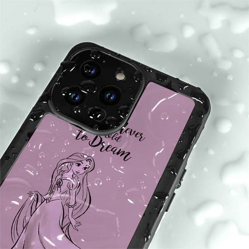 Disney Princess Rapunzel Never Too Old To Dream Art iPhone 15 Pro Waterproof Case