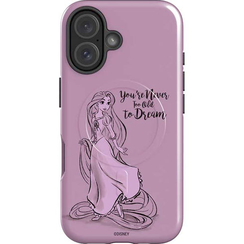 Disney Princess Rapunzel Never Too Old To Dream Art iPhone 16 Plus Magsafe Impact Case