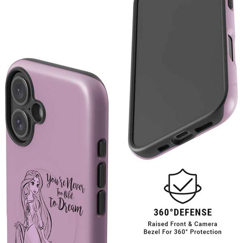Disney Princess Rapunzel Never Too Old To Dream Art iPhone 16 Plus Magsafe Impact Case
