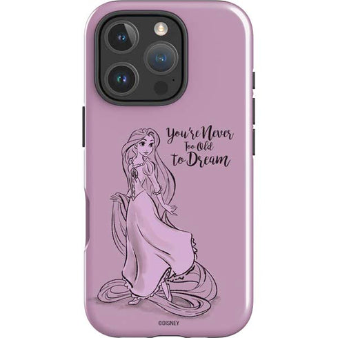 Disney Princess Rapunzel Never Too Old To Dream Art iPhone 16 Pro Max Impact Case