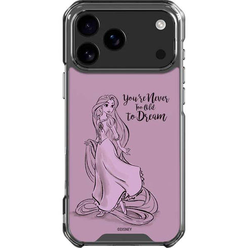 Disney Princess Rapunzel Never Too Old To Dream Art iPhone 18 Pro Max Clear Case