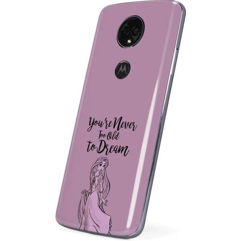 Disney Princess Rapunzel Never Too Old To Dream Art Moto E5 Plus Skin