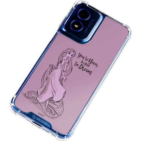 Disney Princess Rapunzel Never Too Old To Dream Art Moto G Play 4G (2024) Clear Case