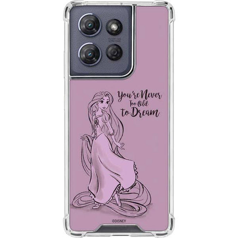 Disney Princess Rapunzel Never Too Old To Dream Art Moto G Play 5G (2025) Clear Case