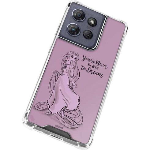 Disney Princess Rapunzel Never Too Old To Dream Art Moto G Play 5G (2025) Clear Case