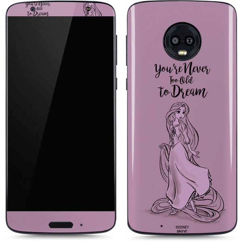 Disney Princess Rapunzel Never Too Old To Dream Art Moto G6 Skin