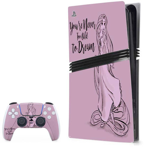 Disney Princess Rapunzel Never Too Old To Dream Art PS5 Pro Bundle Skin