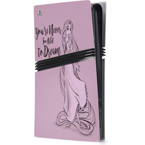 Disney Princess Rapunzel Never Too Old To Dream Art PS5 Pro Console Skin