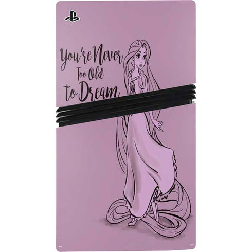 Disney Princess Rapunzel Never Too Old To Dream Art PS5 Pro Console Skin